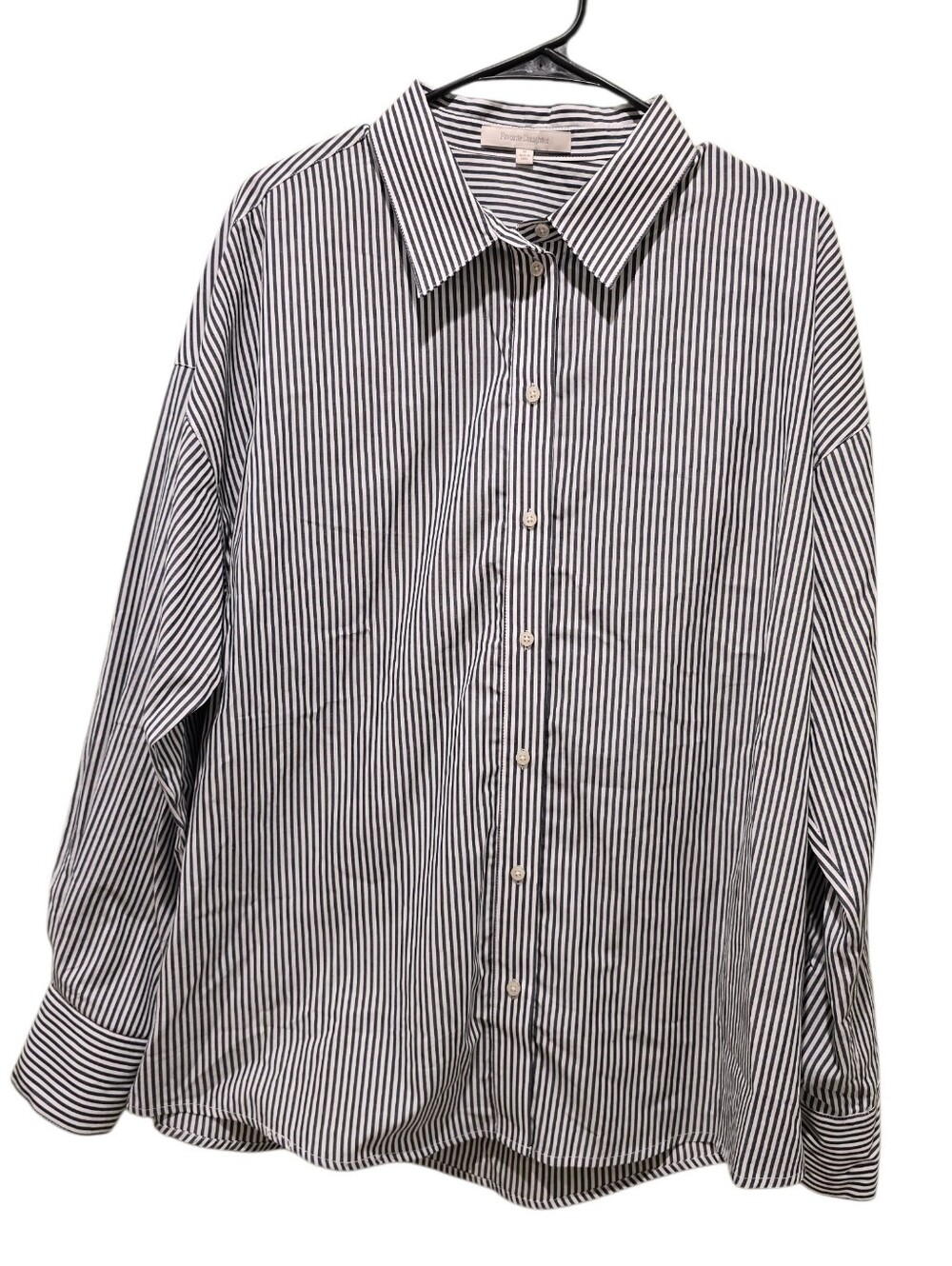 Favorite Daughter 100% Cotton Striped Button-Down Shirt Medium
